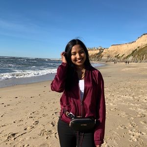 Burgundy Banana Republic bomber jacket